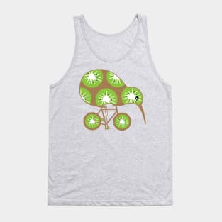 Funny kiwi rides a bicycle Tank Top